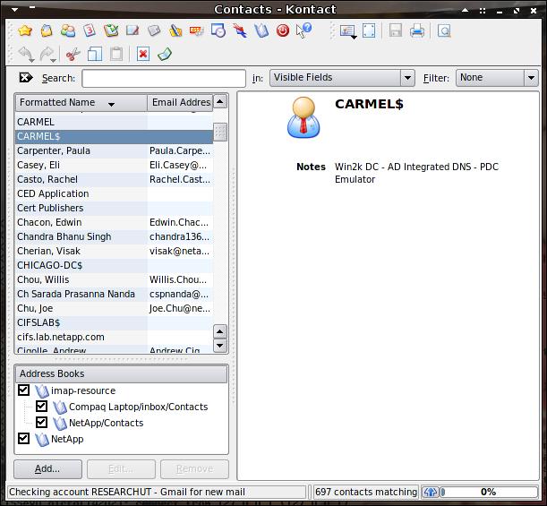 KDE Resource Addressbook