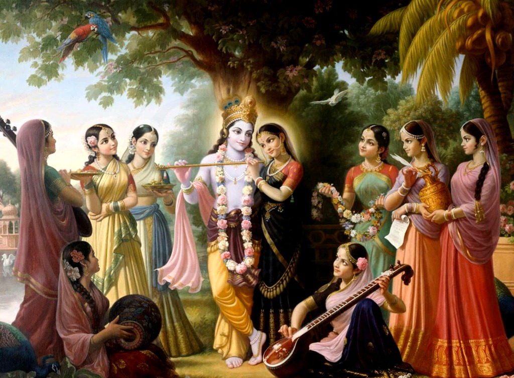 Radha, Gopis and
Krishna
